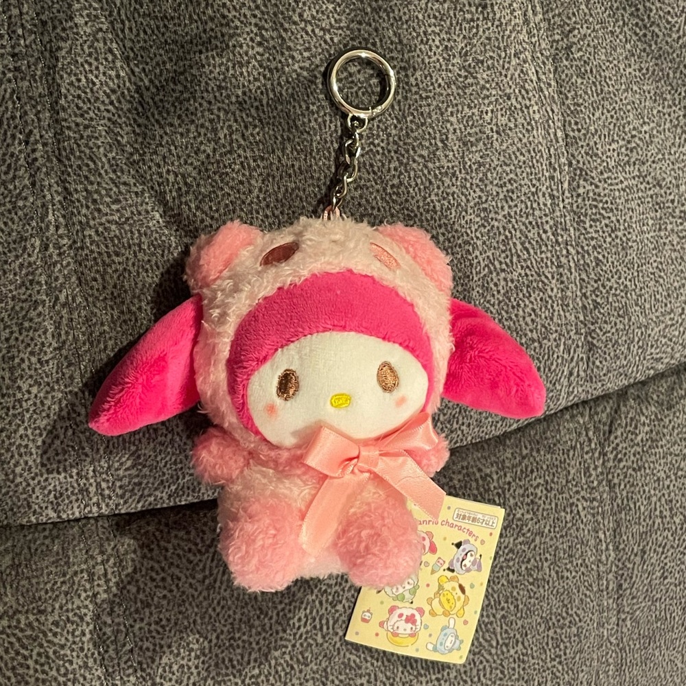 My Melody Plush x Panda Cosplay Costume Keychain
